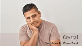  Presentation with depression - Theme having hispanic-young-man-standing-over background and a coral colored foreground