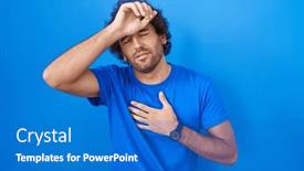  Presentation with fever - Presentation design having hispanic-young-man-standing-over background and a teal colored foreground