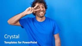  Presentation with hispanic - Presentation featuring hispanic-young-man-standing-over and a cobalt blue colored foreground