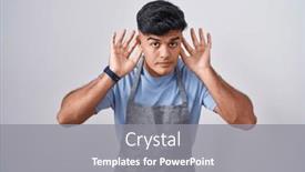  Presentation with deaf - Slides having hispanic-young-man-wearing-apron background and a gray colored foreground