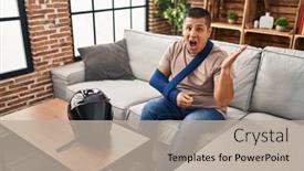  Presentation with accident - Theme featuring hispanic-young-man-wearing-arm background and a mint green colored foreground