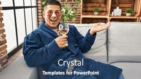  Presentation with achievement - PPT layouts with hispanic-young-man-wearing-bathrobe background and a ocean colored foreground