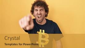  Presentation with bitcoin - Theme enhanced with hispanic-young-man-wearing-bitcoin background and a gold colored foreground