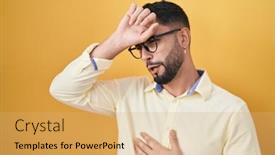  Presentation with flu virus - Presentation featuring hispanic-young-man-wearing-business background and a coral colored foreground