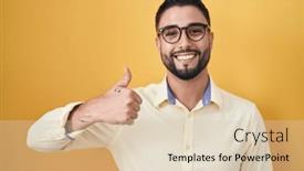  Presentation with success business - Slides featuring hispanic-young-man-wearing-business background and a lemonade colored foreground