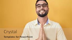  Presentation with forgiveness - Presentation theme enhanced with hispanic-young-man-wearing-business background and a coral colored foreground