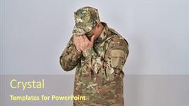  Presentation with crying - Slide deck enhanced with hispanic-young-man-wearing-camouflage background and a violet colored foreground