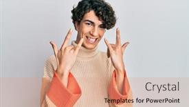  Presentation with rock star - Theme with hispanic-young-man-wearing-casual background and a coral colored foreground