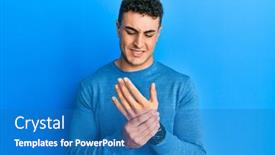  Presentation with arthritis - Beautiful presentation featuring hispanic-young-man-wearing-casual backdrop and a teal colored foreground