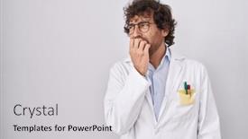  Presentation with anxiety - Slides consisting of hispanic-young-man-wearing-doctor background and a light gray colored foreground