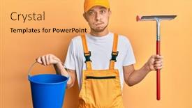  Presentation with glass - PPT theme having hispanic-young-man-wearing-glass background and a yellow colored foreground