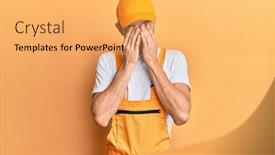  Presentation with handyman - Theme having hispanic-young-man-wearing-handyman background and a yellow colored foreground