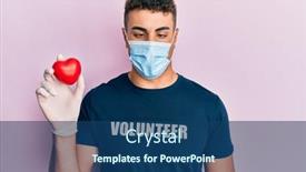  Presentation with medical face mask - Amazing slide set having hispanic-young-man-wearing-medical backdrop and a ocean colored foreground