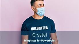  Presentation with volunteer - Slide deck enhanced with hispanic-young-man-wearing-medical background and a ocean colored foreground