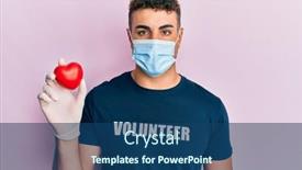  Presentation with simple medical - Theme enhanced with hispanic-young-man-wearing-medical background and a ocean colored foreground