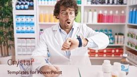  Presentation with late - Theme consisting of hispanic-young-man-working background and a soft green colored foreground