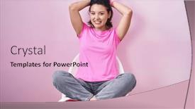  Presentation with bunny - Presentation theme enhanced with hispanic-young-woman-sitting background and a lemonade colored foreground