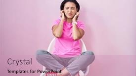  Presentation with noise - Presentation design enhanced with hispanic-young-woman-sitting background and a soft green colored foreground