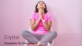  Presentation with hope - Slides having hispanic-young-woman-sitting background and a coral colored foreground