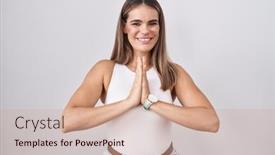  Presentation with forgiveness - Presentation theme having hispanic-young-woman-standing-over background and a coral colored foreground