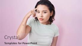  Presentation with acne - Slides consisting of hispanic-young-woman-standing-over background and a lemonade colored foreground