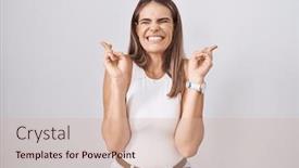  Presentation with hope - Slides featuring hispanic-young-woman-standing-over background and a soft green colored foreground