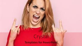  Presentation with star red - Slides with hispanic-young-woman-wearing-casual background and a red colored foreground