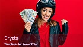  Presentation with motorcycle - Beautiful theme featuring hispanic-young-woman-wearing-motorcycle backdrop and a crimson colored foreground