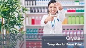  Presentation with creativity - PPT theme consisting of hispanic-young-woman-working background and a gray colored foreground