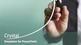  Presentation with market data - Slide deck enhanced with histogram - businessman drawing graphic of double background and a seafoam green colored foreground