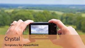  Presentation with take - Presentation design consisting of histogram - woman using the rear lcd background and a coral colored foreground