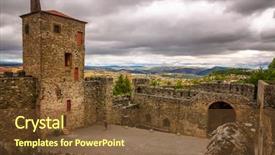  Presentation with strategic - PPT theme featuring histori - braganca has a long history background and a tawny brown colored foreground