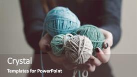  Presentation with yarn - PPT theme consisting of historia - hands holding a balls background and a dark gray colored foreground