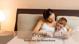  Presentation with reading - Cool new slides with historia - young mother and her son backdrop and a coral colored foreground