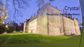  Presentation with sunset at venice beach palm - Amazing slide set having historial guimaraes - palace of duques de braganca backdrop and a light blue colored foreground