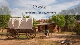  Presentation with wild wild west - Presentation theme consisting of historial-outpost-of-the-wild background and a light blue colored foreground