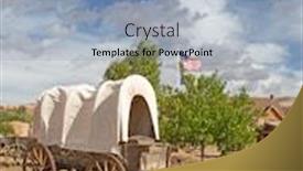  Presentation with wild wild west - Colorful presentation theme enhanced with historial-outpost-of-the-wild backdrop and a seafoam green colored foreground