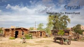  Presentation with utah - Presentation theme having historial-outpost-of-the-wild background and a light blue colored foreground