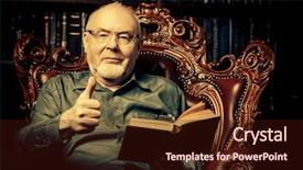  Presentation with old book - Audience pleasing theme consisting of historian - old intelligent man reading backdrop and a wine colored foreground