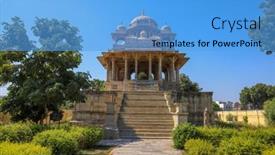 Presentation with rajasthan - Presentation consisting of historic-84-pillared-cenotaph background and a light blue colored foreground