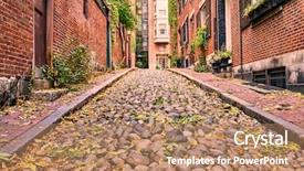  Presentation with hill - Audience pleasing PPT layouts consisting of historic acorn street at beacon backdrop and a coral colored foreground