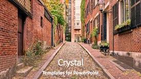  Presentation with hill - Slide set consisting of historic acorn street at beacon background and a coral colored foreground