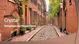  Presentation with hill - PPT layouts with historic acorn street at beacon background and a coral colored foreground