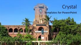  Presentation with university - PPT layouts with historic andhra university college background and a light blue colored foreground