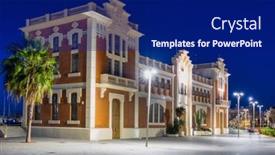  Presentation with marina - Slides having historic-architecture-at-the-valencia background and a navy blue colored foreground