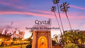  Presentation with san diego california - PPT layouts featuring historic architecture in san diego background and a soft green colored foreground