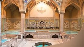  Presentation with iran - Presentation theme having historic bath esfahan isfahan iran background and a coral colored foreground