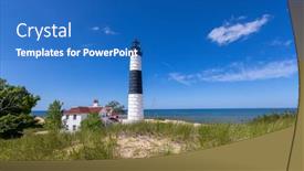  Presentation with light - Presentation theme with historic-big-sable-point-light background and a teal colored foreground