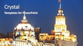  Presentation with shanghai - Slides with historic buildings at night background and a  colored foreground