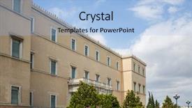  Presentation with city buildings - Colorful PPT layouts enhanced with historic buildings concept neoclassical greek backdrop and a light blue colored foreground